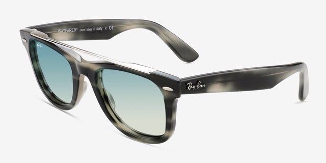 Ray-Ban RB4540 Striped Gray PlasticSunglass Frames from EyeBuyDirect, Angle View