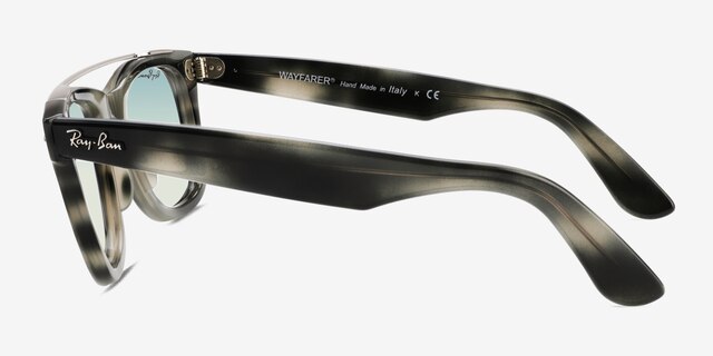 Ray-Ban RB4540 Striped Gray PlasticSunglass Frames from EyeBuyDirect, Side View