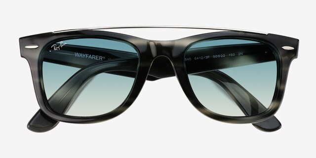 Ray-Ban RB4540 Striped Gray PlasticSunglass Frames from EyeBuyDirect, Closed View
