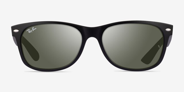 Ray-Ban RB2132 Wayfarer Rubber Black PlasticSunglass Frames from EyeBuyDirect, Front View