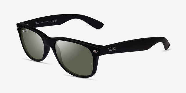 Ray-Ban RB2132 Wayfarer Rubber Black PlasticSunglass Frames from EyeBuyDirect, Angle View