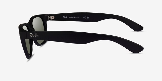 Ray-Ban RB2132 Wayfarer Rubber Black PlasticSunglass Frames from EyeBuyDirect, Side View