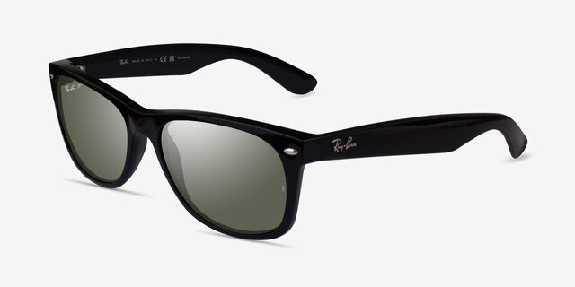 Ray-Ban RB2132 Wayfarer Shiny Black PlasticSunglass Frames from EyeBuyDirect, Angle View