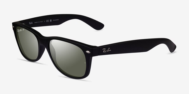 Ray-Ban RB2132 Wayfarer Rubber Matte Black PlasticSunglass Frames from EyeBuyDirect, Angle View