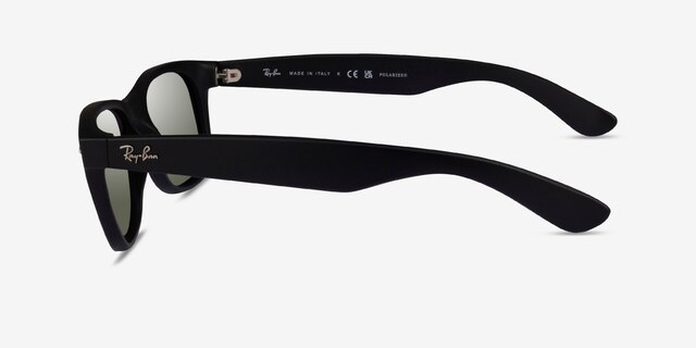 Ray-Ban RB2132 Wayfarer Rubber Matte Black PlasticSunglass Frames from EyeBuyDirect, Side View