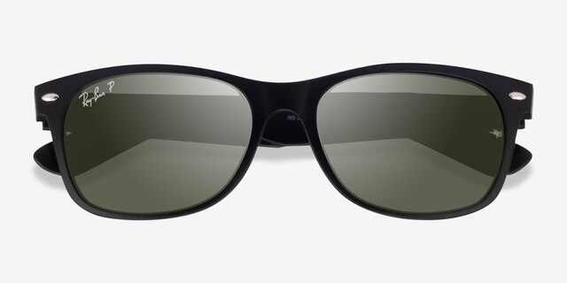 Ray-Ban RB2132 Wayfarer Rubber Matte Black PlasticSunglass Frames from EyeBuyDirect, Closed View