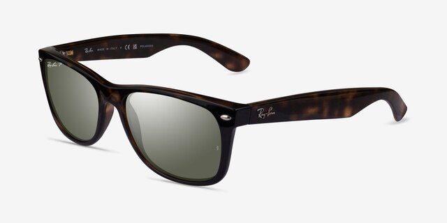 Ray-Ban RB2132 Wayfarer Tortoise PlasticSunglass Frames from EyeBuyDirect, Angle View