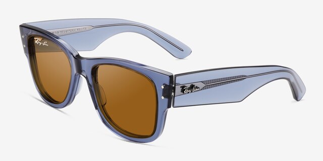 Ray-Ban RB0840S Transparent Blue PlasticSunglass Frames from EyeBuyDirect, Angle View
