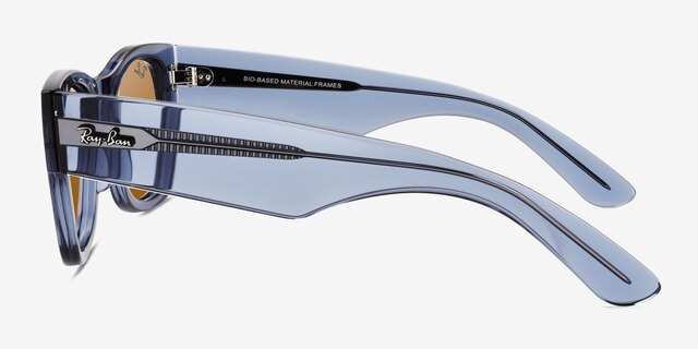 Ray-Ban RB0840S Transparent Blue PlasticSunglass Frames from EyeBuyDirect, Side View