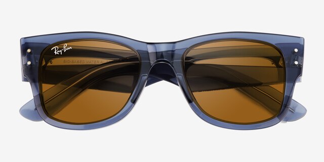 Ray-Ban RB0840S Transparent Blue PlasticSunglass Frames from EyeBuyDirect, Closed View