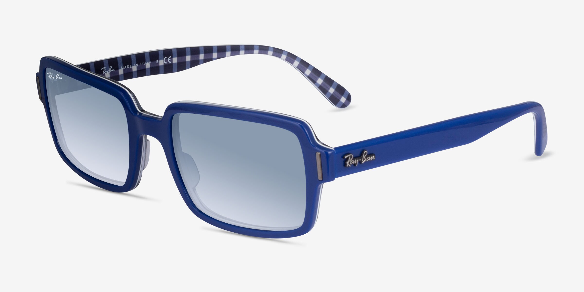 Ray-Ban RB2189 Benji - Rectangle Blue White Frame Prescription