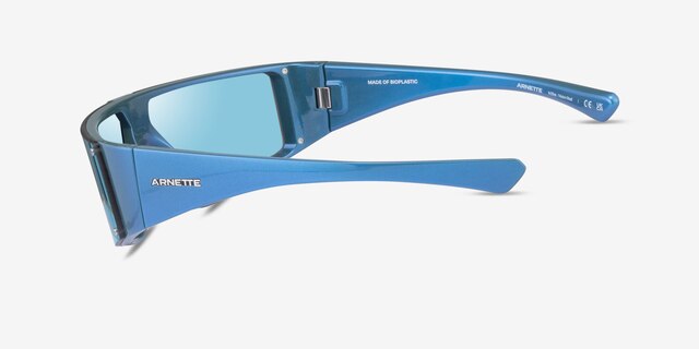 ARNETTE Saturnya Shiny Blue PlasticSunglass Frames from EyeBuyDirect, Side View