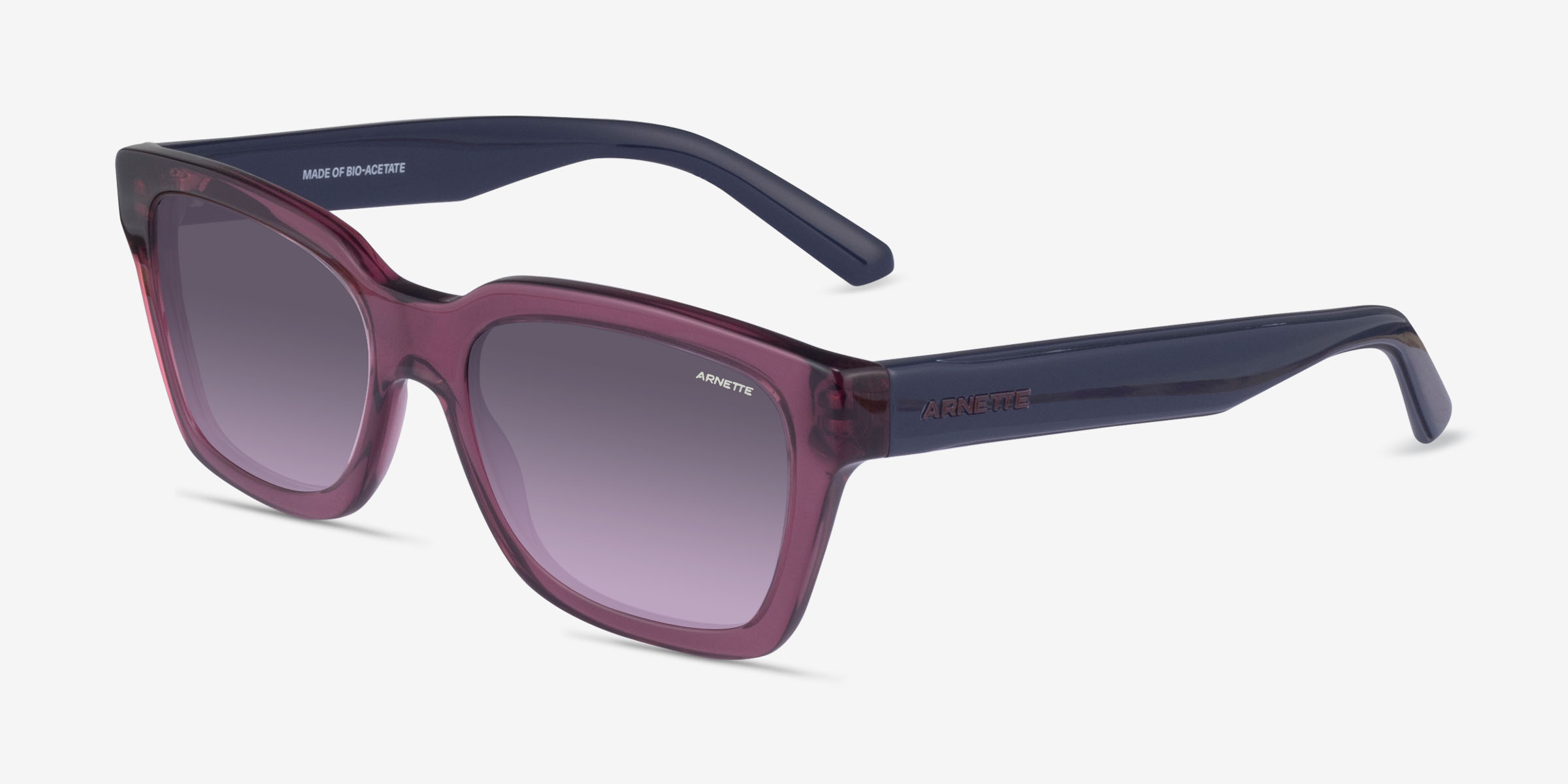 ARNETTE Cold Heart 2.0 - Square Transparent Purple Frame Sunglasses For ...