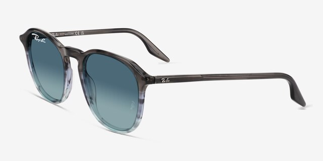 Ray-Ban RB2203 Striped Gray Blue AcetateSunglass Frames from EyeBuyDirect, Angle View