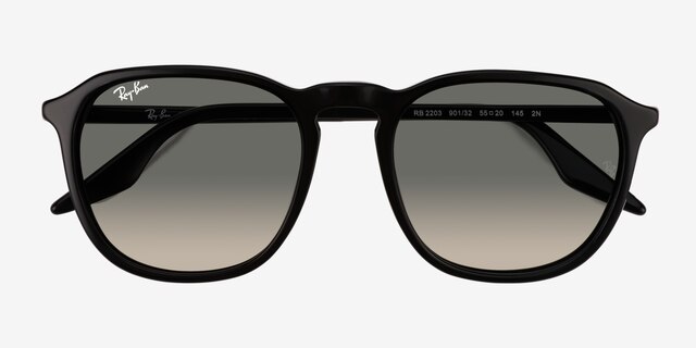 Ray-Ban RB2203 Black AcetateSunglass Frames from EyeBuyDirect, Closed View
