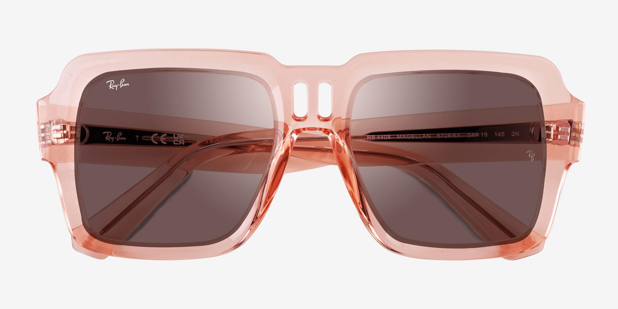 Ray-Ban RB4408 Magellan - Square Transparent Pink Frame