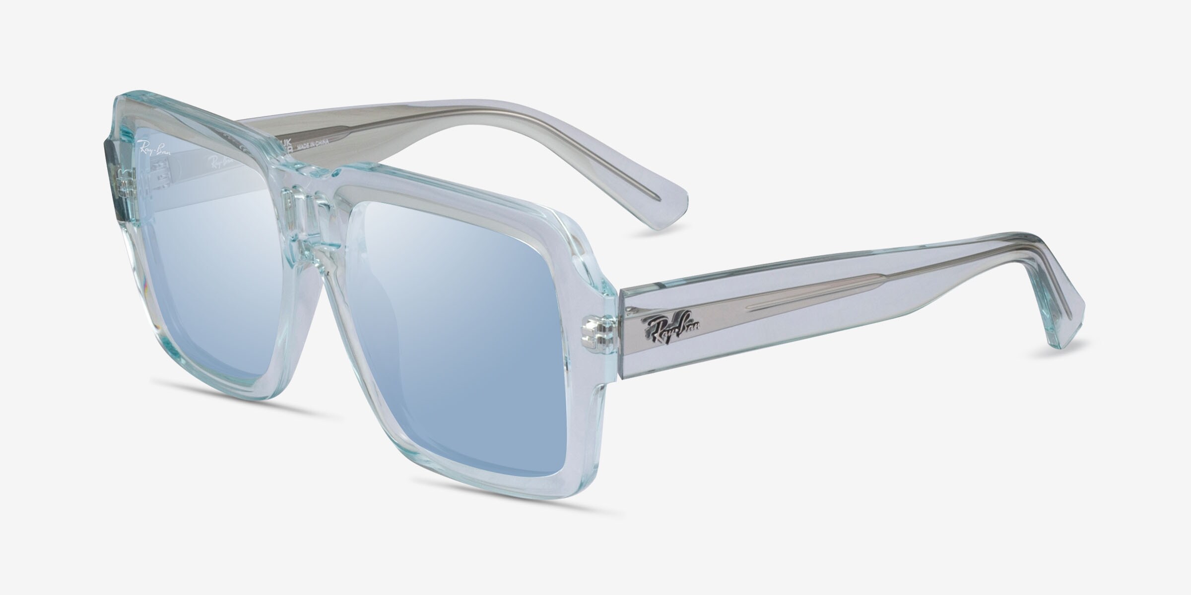 Ray-Ban Women\'s RB4408 Magellan Square Sunglasses Transparent Light Blue Ray-Ban RB4408 Magellan - Square Clear Blue Frame  main image 3