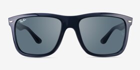 Ray-Ban RB4547 Boyfriend Two Bleu Plastique Soleil de Lunette de vue d'EyeBuyDirect, Vue de Face