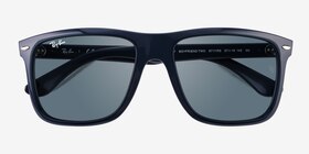 Ray-Ban RB4547 Boyfriend Two Bleu Plastique Soleil de Lunette de vue d'EyeBuyDirect, Vue Rapprochée
