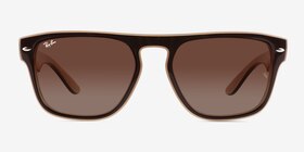 Ray-Ban RB4407 Clear Light Brown Plastique Soleil de Lunette de vue d'EyeBuyDirect, Vue de Face