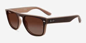 Ray-Ban RB4407 Clear Light Brown Plastique Soleil de Lunette de vue d'EyeBuyDirect, Vue d'Angle