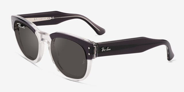 Ray-Ban RB0298S Mega Hawkeye Transparent Gray PlasticSunglass Frames from EyeBuyDirect, Angle View