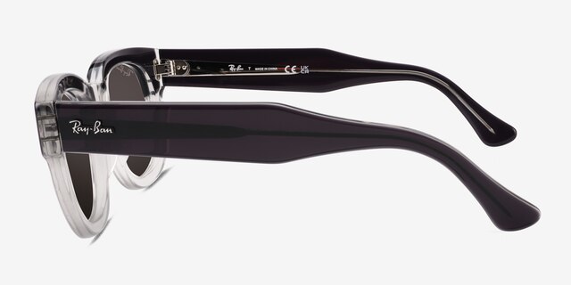 Ray-Ban RB0298S Mega Hawkeye Transparent Gray PlasticSunglass Frames from EyeBuyDirect, Side View