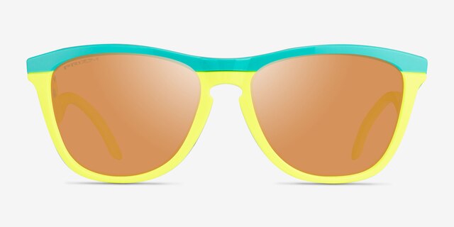 Oakley OO9289 Frogskins Tm Green Yellow PlasticSunglass Frames from EyeBuyDirect, Front View