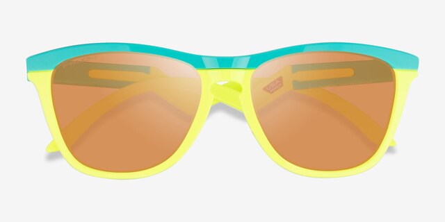 Oakley OO9289 Frogskins Tm Green Yellow PlasticSunglass Frames from EyeBuyDirect, Closed View