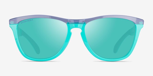 Oakley OO9284 Frogskins Tm Clear Purple Green PlasticSunglass Frames from EyeBuyDirect, Front View