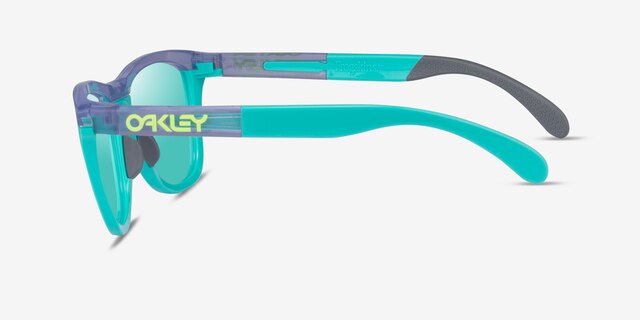 Oakley OO9284 Frogskins Tm Clear Purple Green PlasticSunglass Frames from EyeBuyDirect, Side View