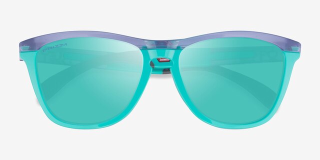 Oakley OO9284 Frogskins Tm Clear Purple Green PlasticSunglass Frames from EyeBuyDirect, Closed View