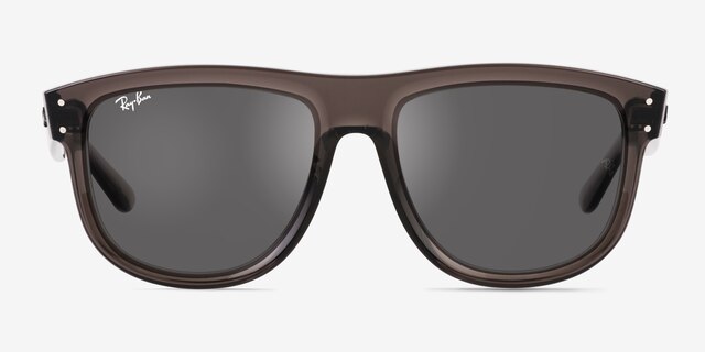 Ray-Ban Boyfriend Reverse Transparent Dark Gray AcetateSunglass Frames from EyeBuyDirect, Front View