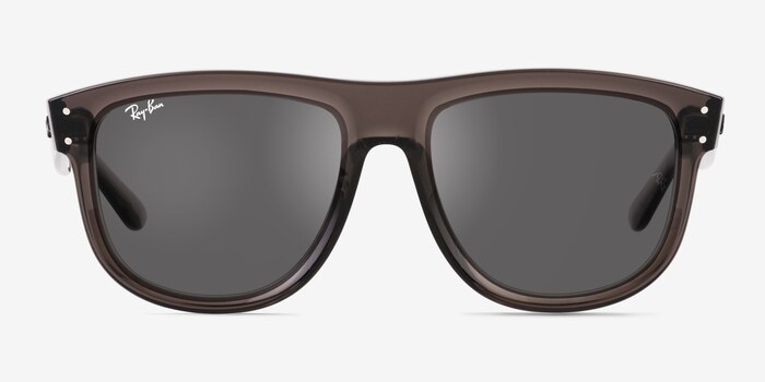 Ray-Ban Boyfriend Reverse Transparent Dark Gray Acetate Sunglass Frames from EyeBuyDirect