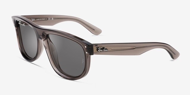 Ray-Ban Boyfriend Reverse Transparent Dark Gray AcetateSunglass Frames from EyeBuyDirect, Angle View