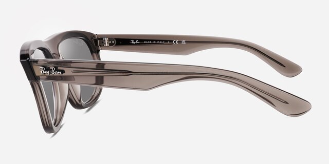 Ray-Ban Boyfriend Reverse Transparent Dark Gray AcetateSunglass Frames from EyeBuyDirect, Side View