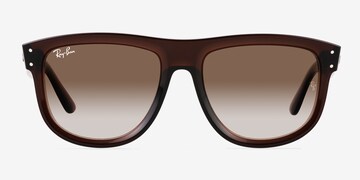 BOYFRIEND REVERSE Sunglasses in Transparent Brown and Brown