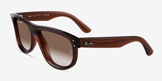 Ray-Ban Boyfriend Reverse Transparent Brown AcetateSunglass Frames from EyeBuyDirect, Angle View