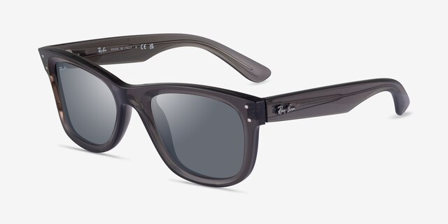 Ray-Ban RBR0502S Reverse Transparent Dark Gray AcetateSunglass Frames from EyeBuyDirect, Angle View