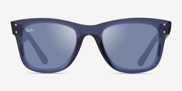 Ray-Ban RBR0502S Reverse Transparent Blue AcetateSunglass Frames from EyeBuyDirect, Front View