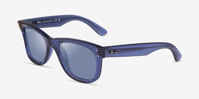 Ray-Ban RBR0502S Reverse Transparent Blue AcetateSunglass Frames from EyeBuyDirect, Angle View