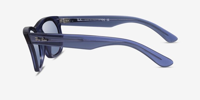 Ray-Ban RBR0502S Reverse Transparent Blue AcetateSunglass Frames from EyeBuyDirect, Side View