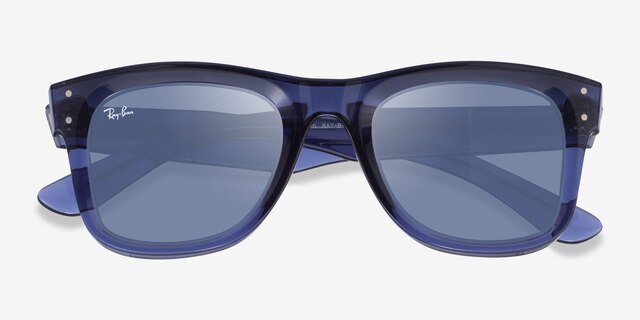 Ray-Ban RBR0502S Reverse Transparent Blue AcetateSunglass Frames from EyeBuyDirect, Closed View