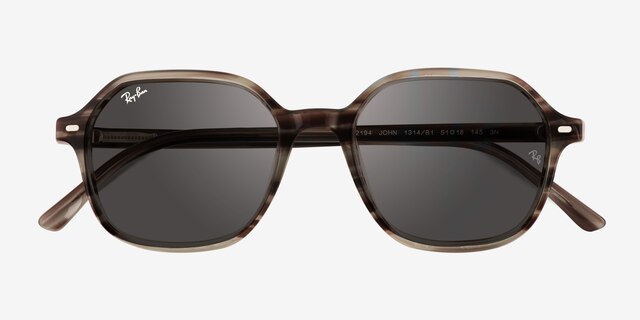 Ray-Ban RB2194 John Striped Gray AcetateSunglass Frames from EyeBuyDirect, Closed View