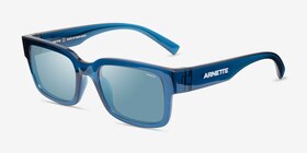 ARNETTE Bigflip Transparent Blue Éco-responsable Soleil de Lunette de vue d'EyeBuyDirect, Vue d'Angle