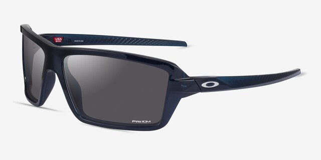 Oakley Cables Clear Blue PlasticSunglass Frames from EyeBuyDirect, Angle View