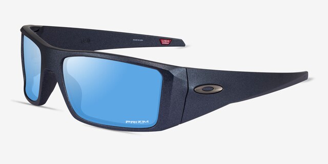 Oakley Heliostat Matte Blue PlasticSunglass Frames from EyeBuyDirect, Angle View