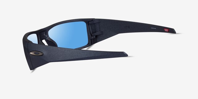 Oakley Heliostat Matte Blue PlasticSunglass Frames from EyeBuyDirect, Side View