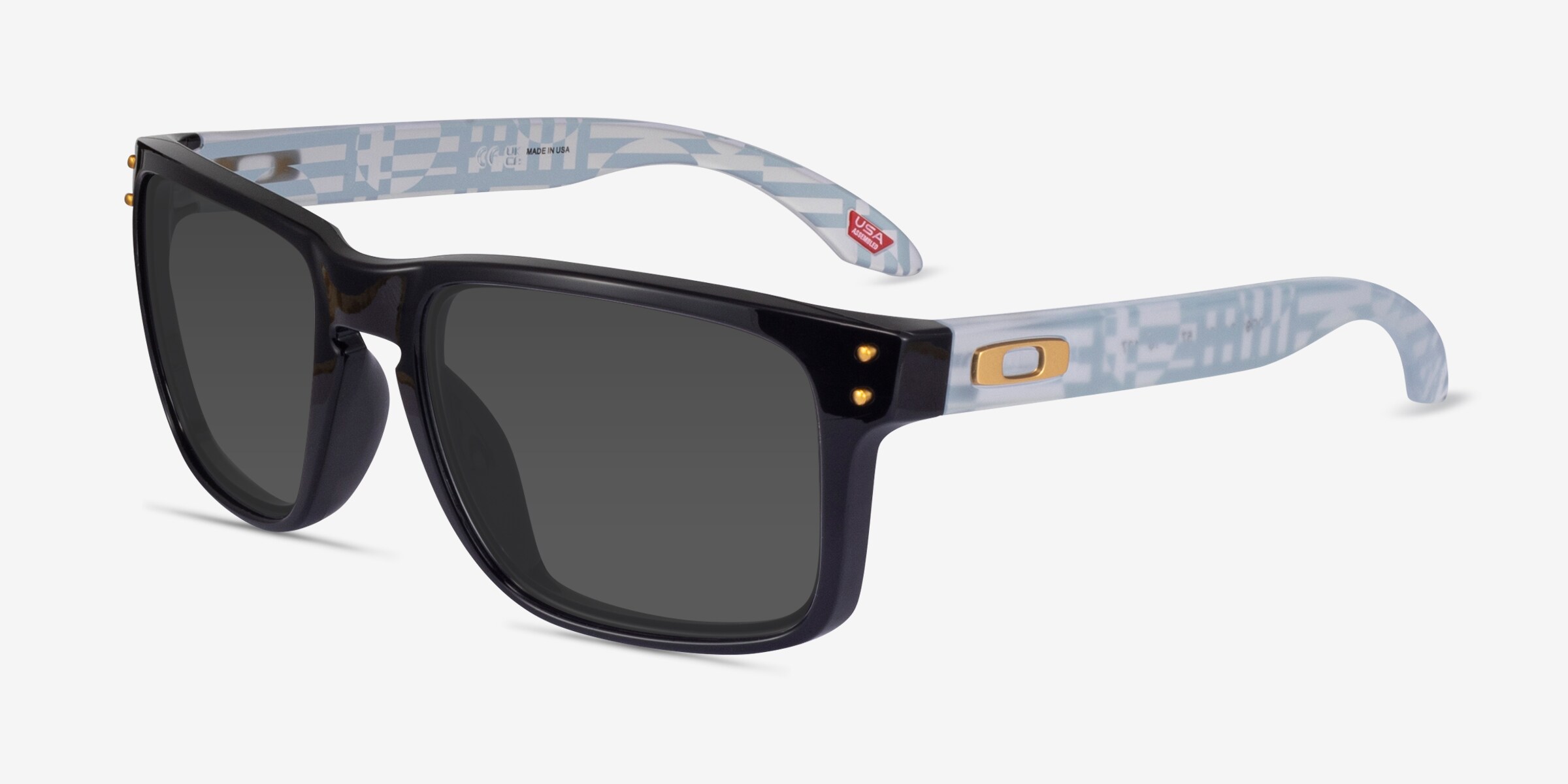 Oakley OO9102 Holbrook - Square Shiny Black Frame Sunglasses