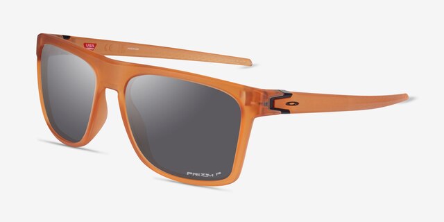Oakley Leffingwell Matte Clear Orange PlasticSunglass Frames from EyeBuyDirect, Angle View